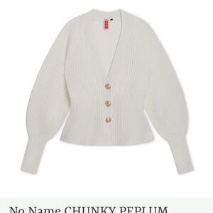 Chunky Peplum White Sweater